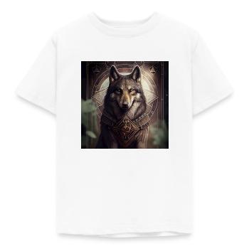 Wolf dans la conception de cartes de tarot mystique! - T-shirt Enfant - blanc - Devant - AI Model Kid Male (0cm)