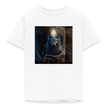 Wolf dans la conception de cartes de tarot mystique! - T-shirt Enfant - blanc - Devant - AI Model Kid Male (0cm)