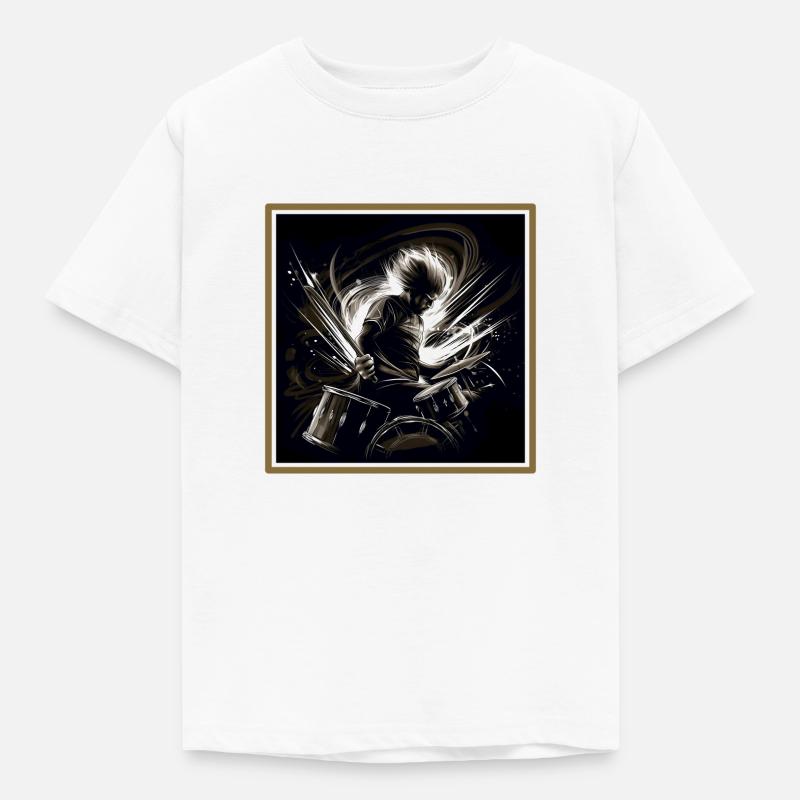 Drummer Drums - Kinder T-Shirt - Weiß