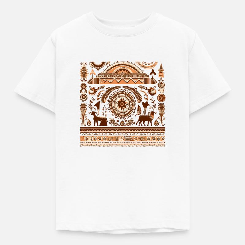 Afrikanische Folklore - Kinder T-Shirt - Weiß