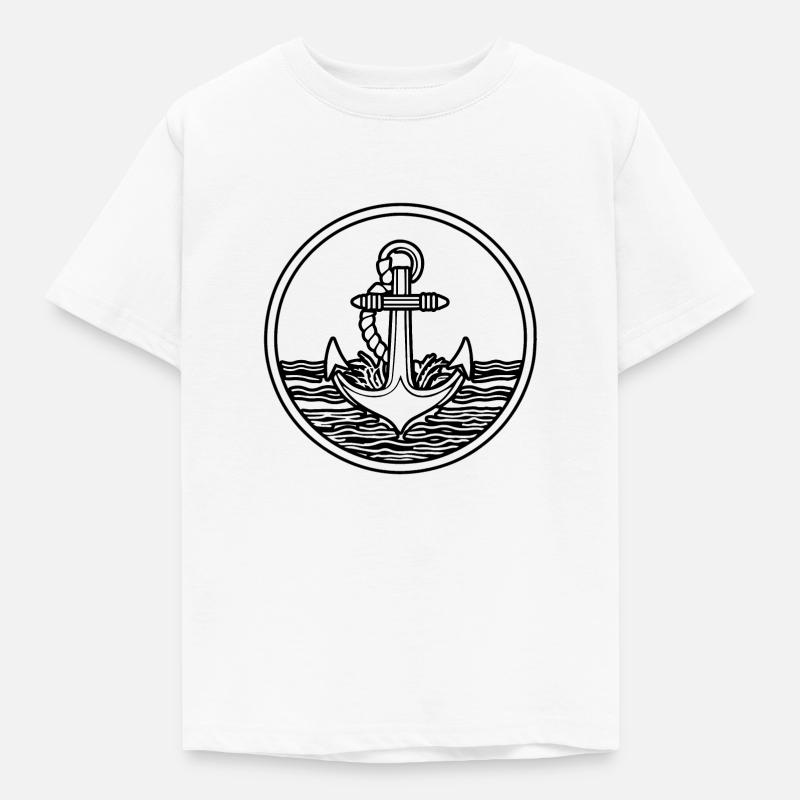 Anker Boot Schiff Nautik - Kinder T-Shirt - Weiß