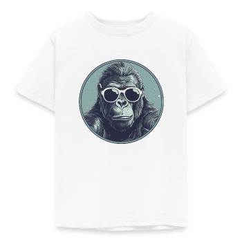 Gorille avec lunettes de soleil, singe, primate - T-shirt Enfant - blanc - Devant - AI Model Kid Male (0cm)