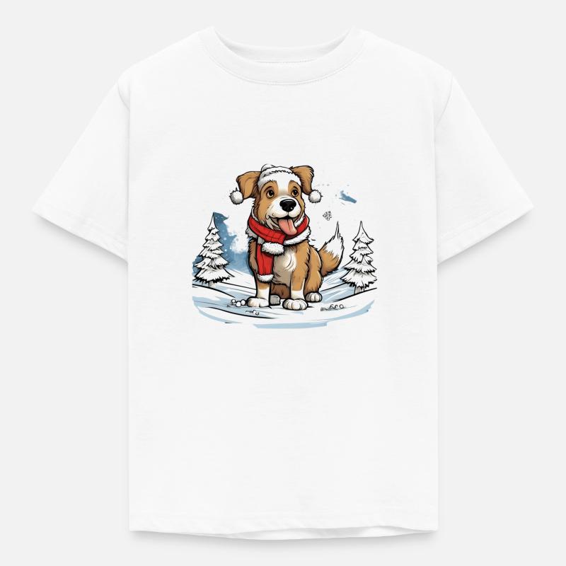 Festlicher Hund - Kinder T-Shirt - Weiß