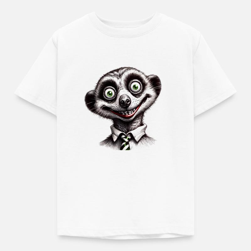 Glückliches Erdmännchen - Kinder T-Shirt - Weiß