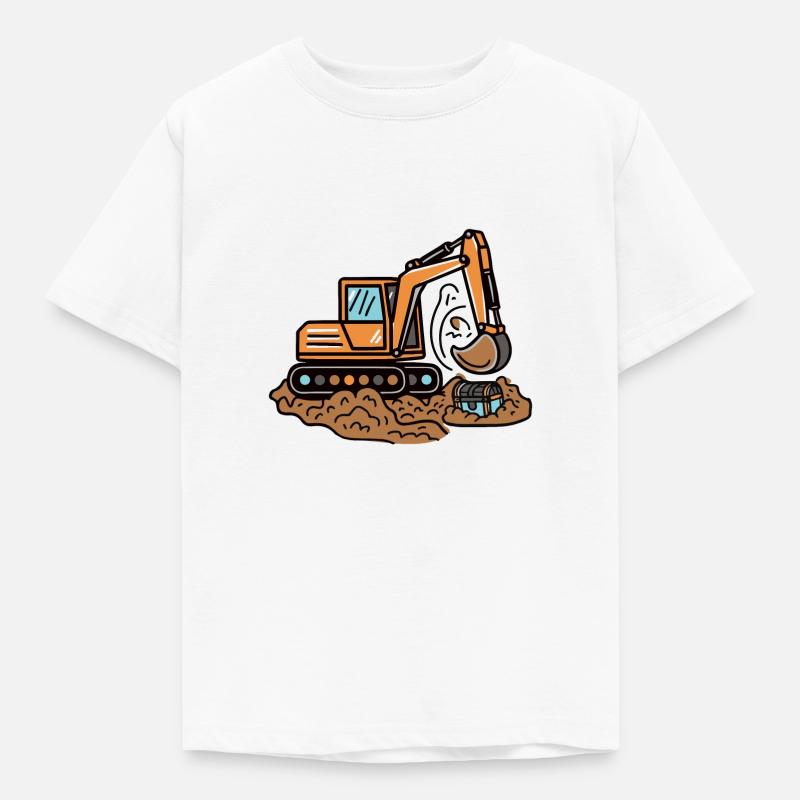 Kinder Bagger Baustelle - Kinder T-Shirt - Weiß