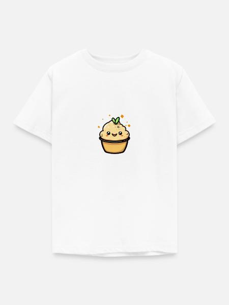Lächelnder Hummus-Dip - Kinder T-Shirt - Weiß