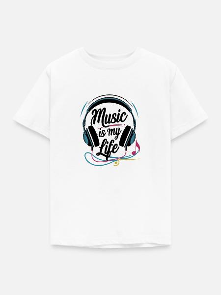 Musik ist mein Leben - Kinder T-Shirt - Weiß