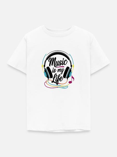 Musik ist mein Leben - Kinder T-Shirt - Weiß