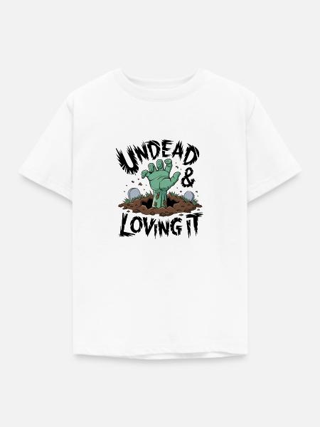 Zombie-Hand - Undead & Loving It - Kinder T-Shirt - Weiß