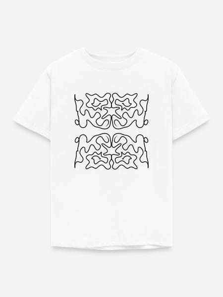 Schwarz-Weiß-Gekritzel - Kinder T-Shirt - Weiß