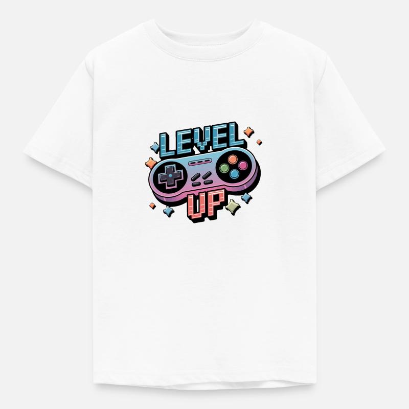 Level Up – Gaming Controller - Kinder T-Shirt - Weiß