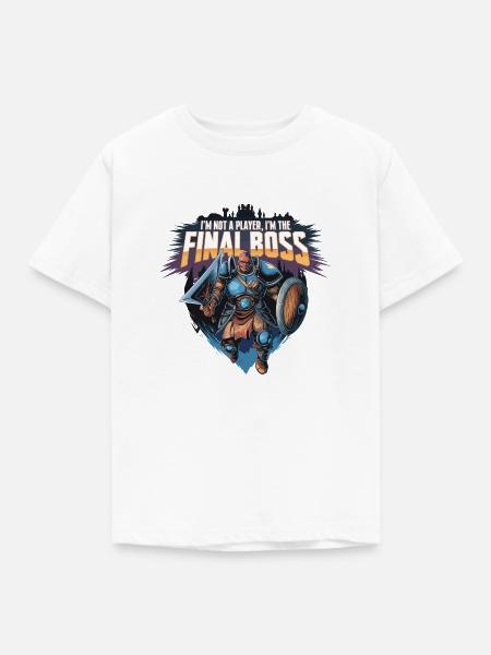 I'm the FinalBoss – Mächtiger Charakter - Kinder T-Shirt - Weiß
