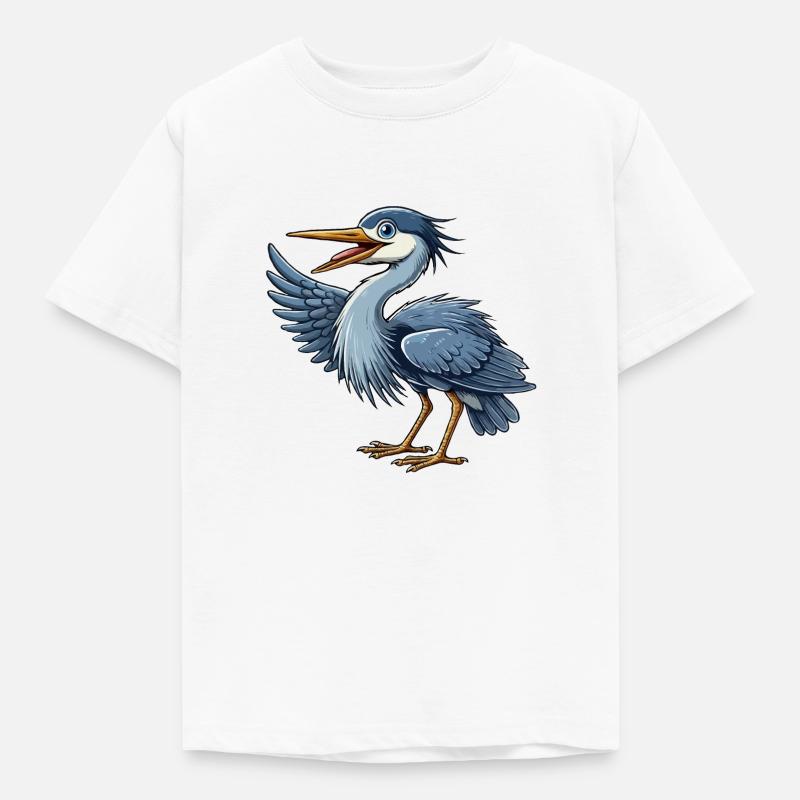 Graureiher - Kinder T-Shirt - Weiß