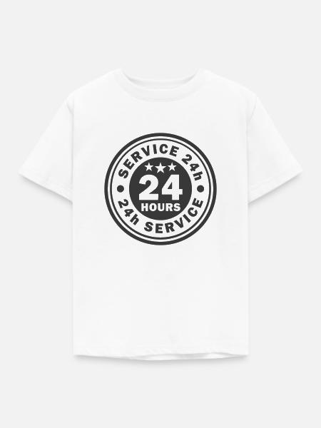 24 Stunden Service 24/7 - Kinder T-Shirt - Weiß
