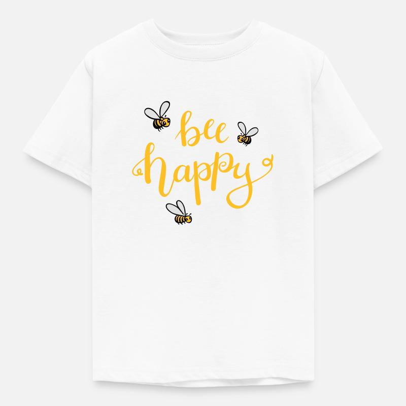 bee happy - Kinder T-Shirt - Weiß