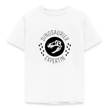 Dinosaurier Expertin | Dino | T-Rex Schädel - Kinder T-Shirt - Weiß - Vorne - AI Model Kid Male (0cm)