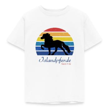 Islandpferde - Take it Isi - Kinder T-Shirt - Weiß - Vorne - AI Model Kid Male (0cm)