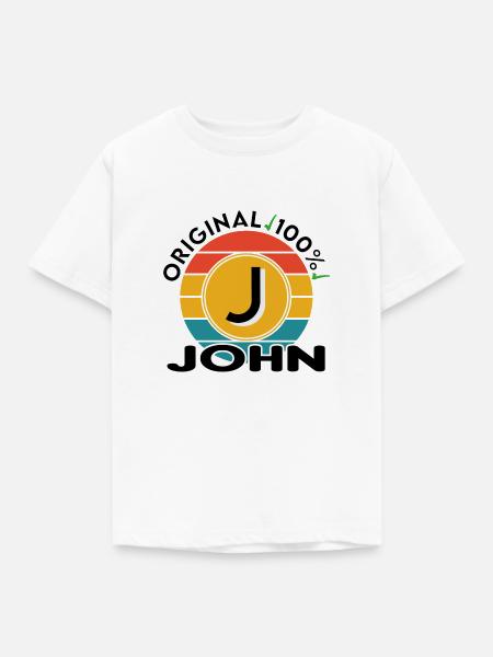 John - Kinder T-Shirt - Weiß