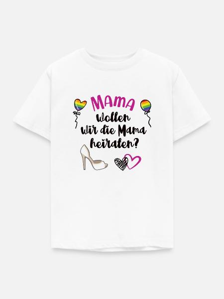 Heiratsantrag Lesbische Hochzeit LGBT Lesbe Heirat - Kinder T-Shirt - Weiß