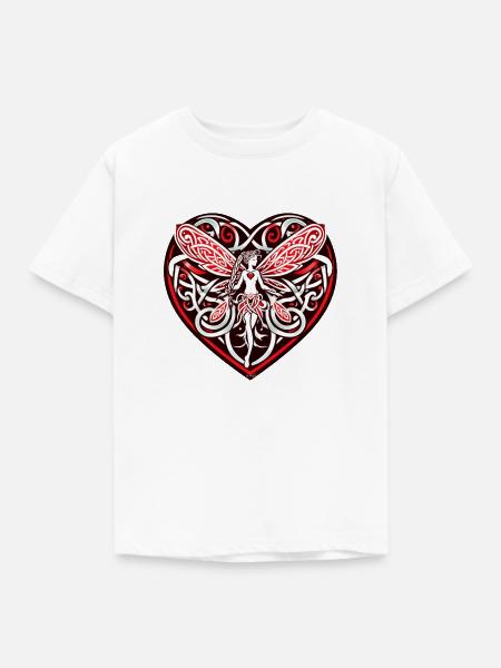 Keltisches Feenherz - Kinder T-Shirt - Weiß