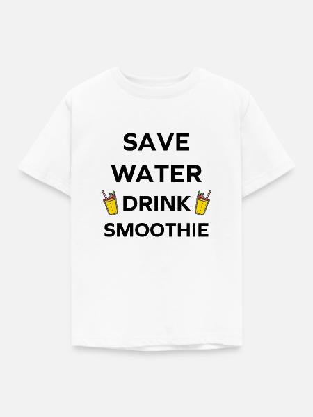 Wasser sparen, Smoothies trinken - Kinder T-Shirt - Weiß