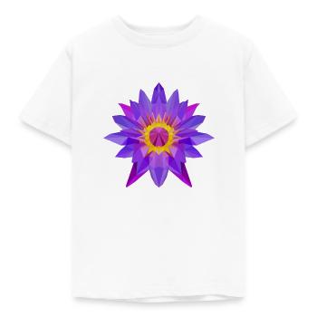 Polygon Lotus Flower – Mysticism, Nature & Relaxation - Kids' T-Shirt - white - Front - AI Model Kid Male (0cm)