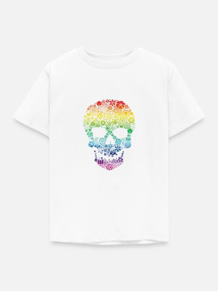 Schädelfarben - Kinder T-Shirt - Weiß