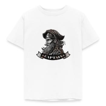 Captain - Kinder T-Shirt - Weiß - Vorne - AI Model Kid Male (0cm)