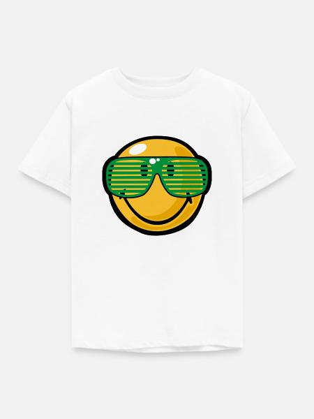 Smiley Sunglasses - Kinder T-Shirt - Weiß