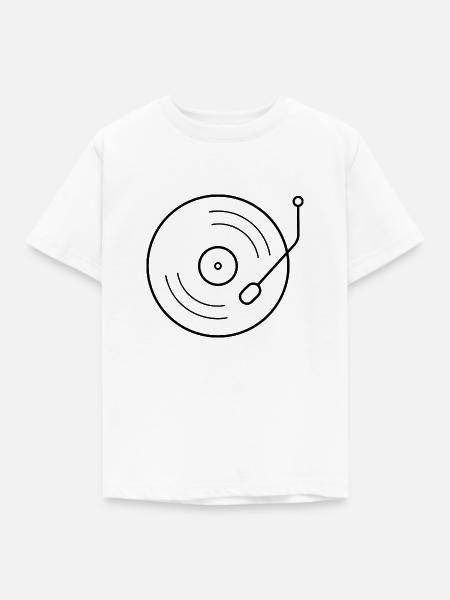 Turntable Vinyl - Kinder T-Shirt - Weiß