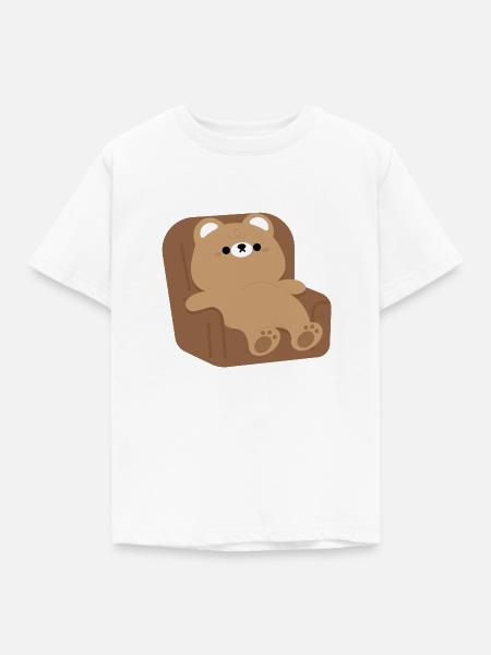 Müder Braunbär - Kinder T-Shirt - Weiß
