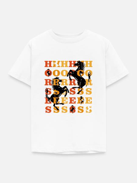 Pferde - Kinder T-Shirt - Weiß