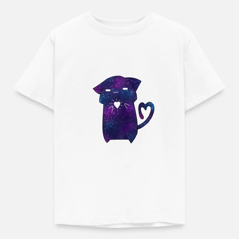 Galaxy Katze - Kinder T-Shirt - Weiß