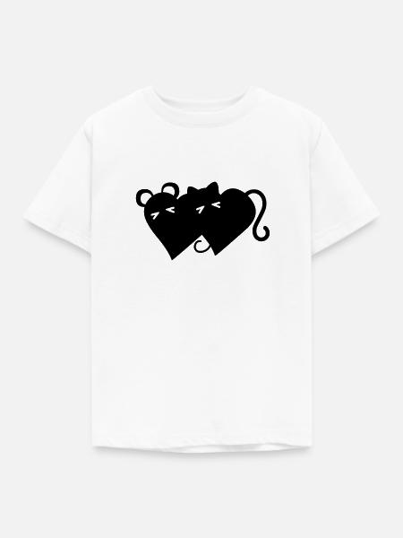 Katze und Maus verschmolzen - Kinder T-Shirt - Weiß