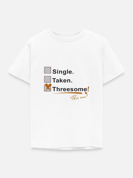 Single Vergeben Dreier - Kinder T-Shirt - Weiß