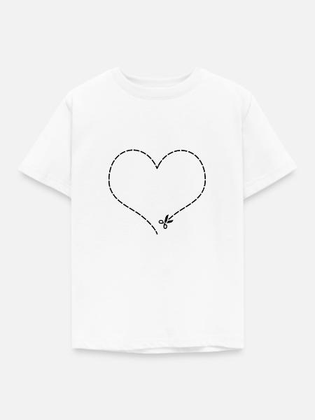 Herz zum ausschneiden - Kinder T-Shirt - Weiß