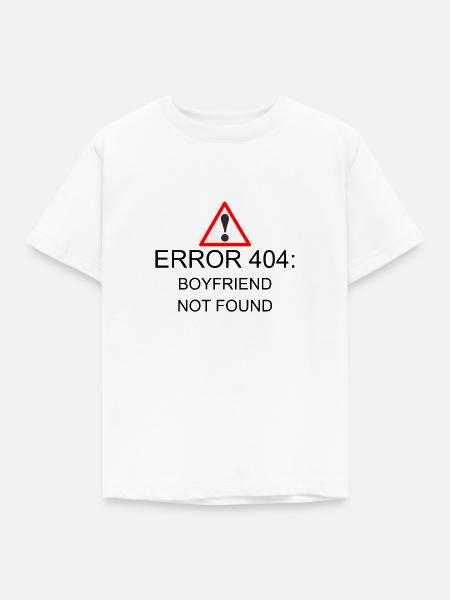 404 Error Boyfriend - Kinder T-Shirt - Weiß