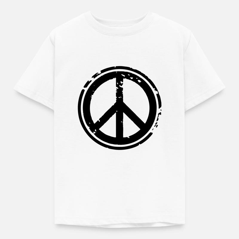 Peacezeichen Friedenssymbol Used Look Grunge Peace - Kinder T-Shirt - Weiß