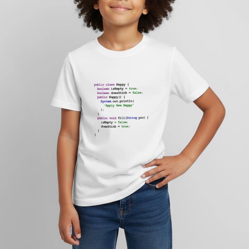 Java Code New Baby - Windel Kinder T-Shirt