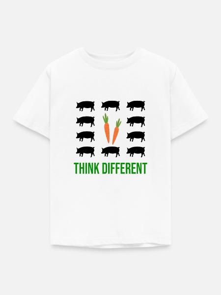 Think Different Vegan - Kinder T-Shirt - Weiß