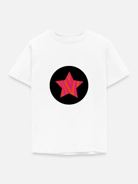 Stern mit coolem Muster - Kinder T-Shirt - Weiß