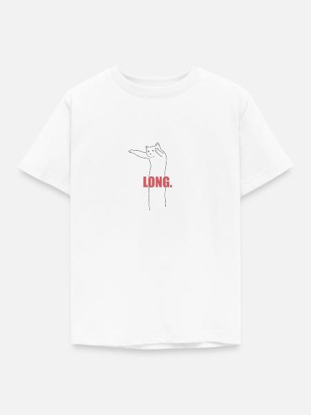 Long cat - Kinder T-Shirt - Weiß