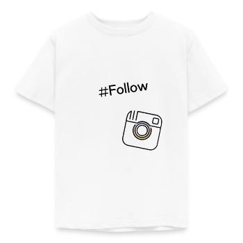 #Follow - Kinder T-Shirt - Weiß - Vorne - AI Model Kid Male (0cm)