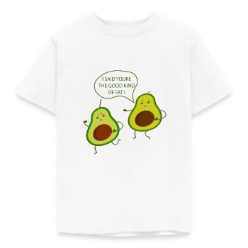 I said you're the good kind of fat Avocado Vegan - Kids' T-Shirt - white - Front - AI Model Kid Male (0cm)