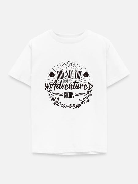 Und so beginnt das Abenteuer - Kinder T-Shirt - Weiß