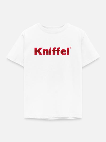 Kniffel Logo Rot - Kinder T-Shirt - Weiß