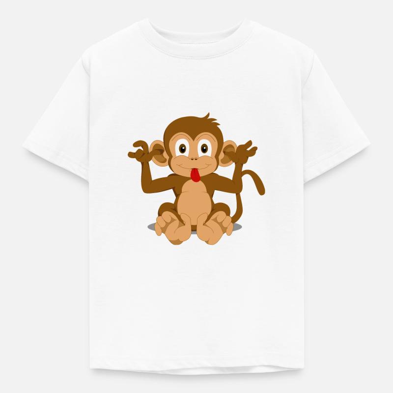 Frecher Affe - Kinder T-Shirt - Weiß