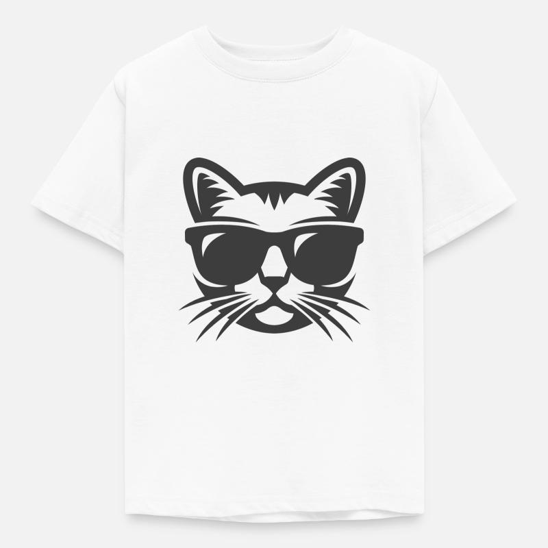 Cool Cat - Kinder T-Shirt - Weiß