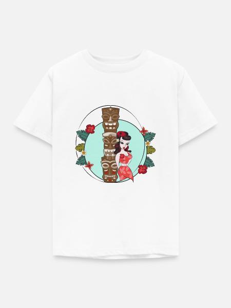 Tiki Mädchen - Kinder T-Shirt - Weiß