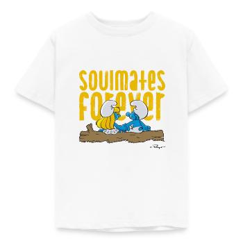 Die Schlümpfe Schlumpfine Soulmates Forever - Kinder T-Shirt - Weiß - Vorne - AI Model Kid Male (0cm)